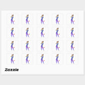 Sticker Carré fille diable (Feuille)