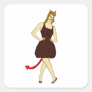 Sticker Carré fille diable