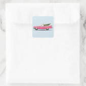 STICKER CARRÉ FILLE EN PINK CLASSIQUE CADDY NOËL BÂTIMENTS (Sac)
