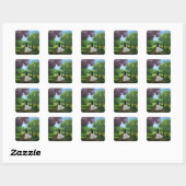 Sticker Carré Fille en robe blanche (Feuille)