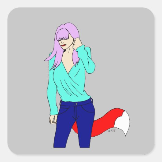 Sticker Carré fille foy (Devant)