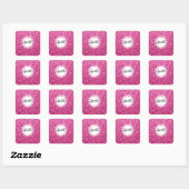 Sticker Carré Fille & Glam Hot rose Parties scintillant Étincell (Feuille)