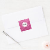 Sticker Carré Fille & Glam Hot rose Parties scintillant Étincell (Enveloppe)