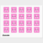 Sticker Carré Fille Glam Hot rose Parties scintillant étincelles (Feuille)