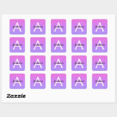Sticker Carré Fille Glam Ombre Parties scintillant violette étin (Feuille)
