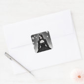 Sticker Carré Fille gothique Déplaisante noire et blanche Hallow (Enveloppe)