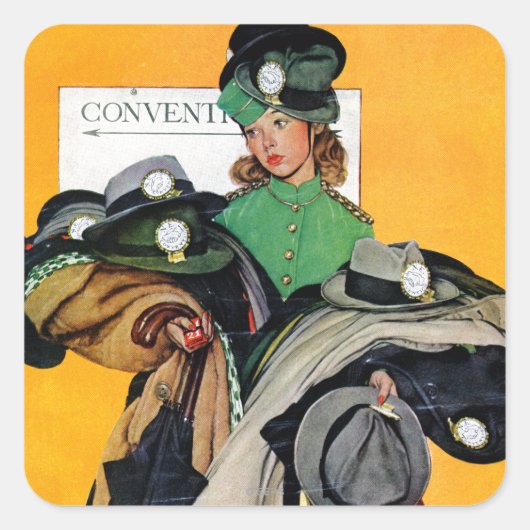 Sticker Carré Fille Hatcheck (Devant)