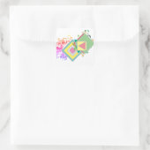 Sticker Carré Fille mignonne (Sac)