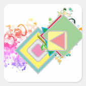 Sticker Carré Fille mignonne (Devant)