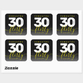 Sticker Carré Fille moderne brillant Jaune 30 et Flirty (Feuille)
