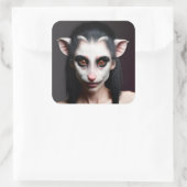 Sticker Carré Fille Opossum bizarre (Sac)