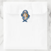 Sticker Carré Fille Pirate (Sac)
