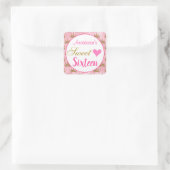 Sticker Carré Fille princesse rose Parties scintillant or Sweet (Sac)