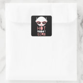 Sticker Carré Fille robot chaude (Sac)