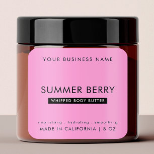 Sticker Carré Fille Rose & Noir Moderne Skincare Jar Produit