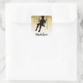 Sticker Carré Fille sur Swing Gold Parties scintillant Drip Ombr (Sac)