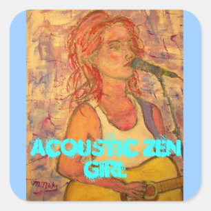 Sticker Carré Fille Zen Acoustique