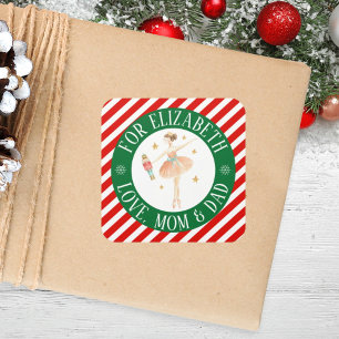 Sticker Carré Filles Casse-Noisette Ballet personnalisé Cadeau d