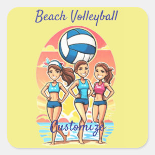 Sticker Carré Filles de beach volley Thunder_Cove
