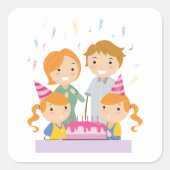 Sticker Carré Filles jumelles (Devant)