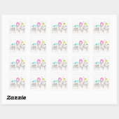 STICKER CARRÉ FILLES MANGEANT SPAGHETTI (Feuille)