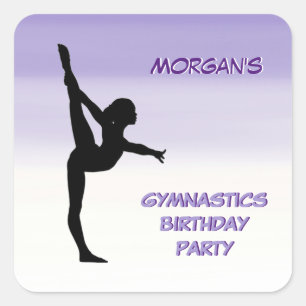 Sticker Carré Filles Purple Ombre Gymnastique Party