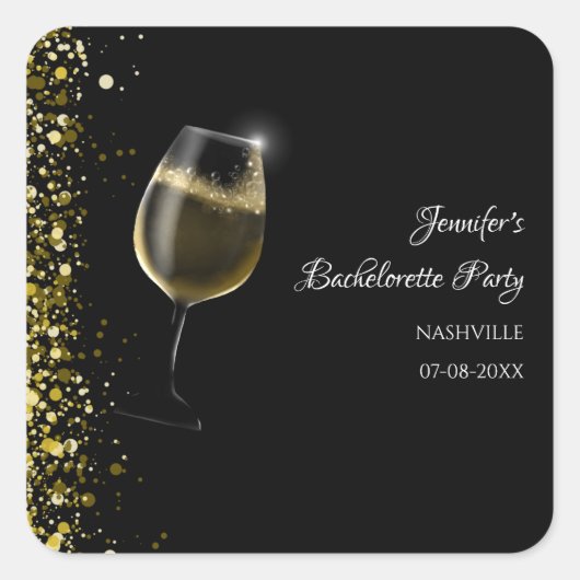 Sticker Carré Filles week-end or Mocktail soirée bachelorette (Devant)