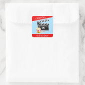 Sticker Carré Film Thème Popcorn 13e anniversaire (Sac)