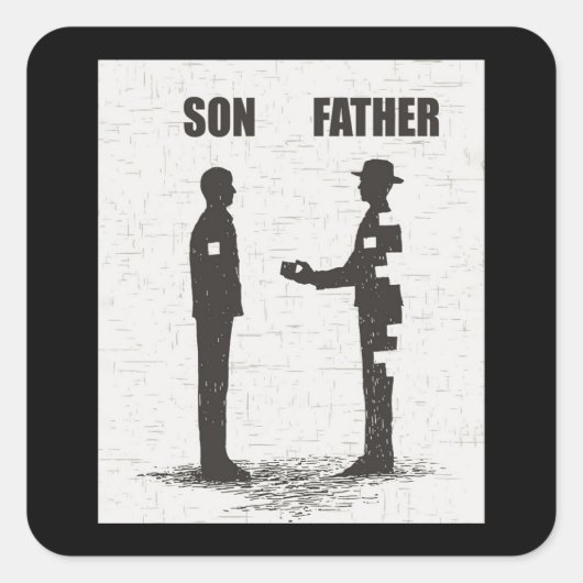 Sticker Carré Fils Et Père (Devant)