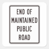 Sticker Carré Fin De La Voie Publique Entretenue (Devant)