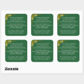 Sticker Carré Fin émeraude (Feuille)