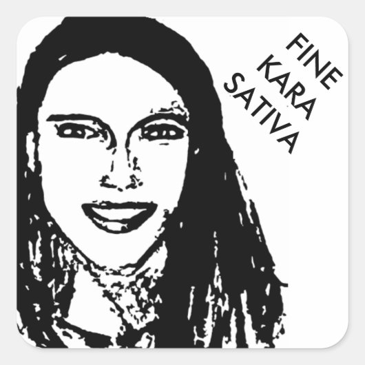 STICKER CARRÉ FINE KARA SATIVA (Devant)