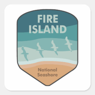 Sticker Carré Fire Island National Seashore New York Seaguls