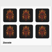 Sticker Carré Fire owl (Feuille)