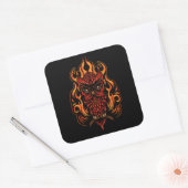 Sticker Carré Fire owl (Enveloppe)