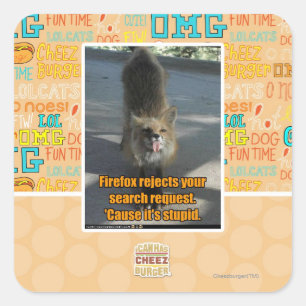 Sticker Carré Firefox rejette