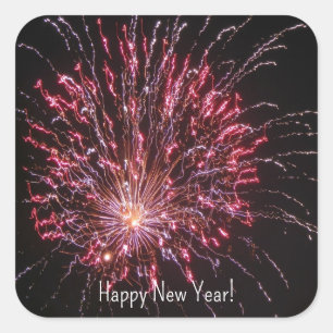 Sticker Carré Fireworks 4 All Happy New Year !