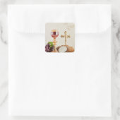 Sticker Carré First Holy Communion – Customizable Chalice & Host (Sac)