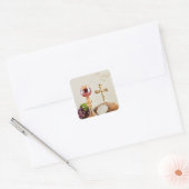 Sticker Carré First Holy Communion – Customizable Chalice & Host (Enveloppe)