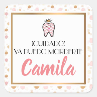 Sticker Carré First tooth label