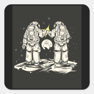 STICKER CARRÉ FIST ASTRONAUT