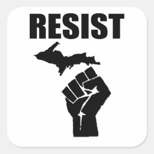 Sticker Carré Fist RESIST du Michigan