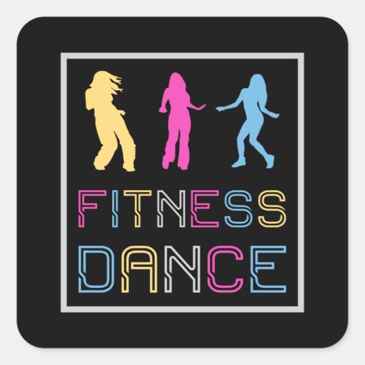 Sticker Carré Fitness Dance Gym Dancing Workout Sport Idée cadea (Devant)