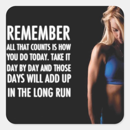 Sticker Carré Fitness Motivationnelle (Devant)