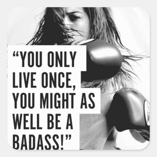 Sticker Carré Fitness Motivationnelle (Devant)