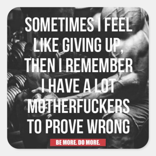 Sticker Carré Fitness Motivationnelle (Devant)