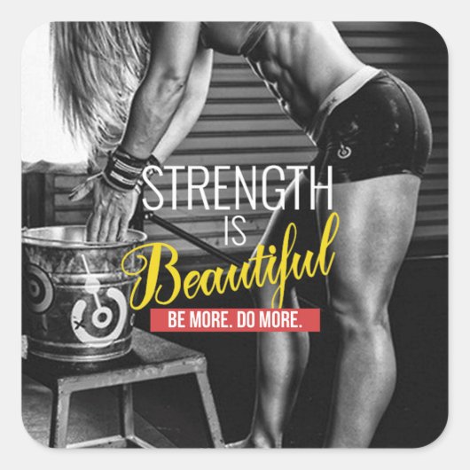 Sticker Carré Fitness Motivationnelle (Devant)