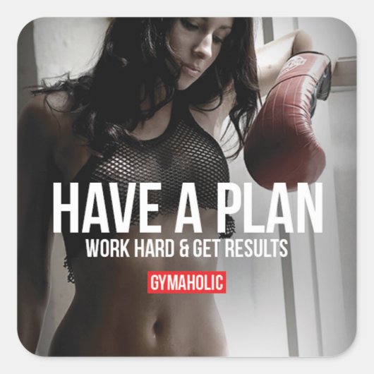 Sticker Carré Fitness Motivationnelle (Devant)