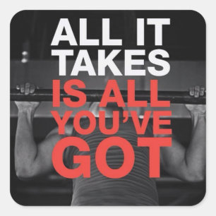 Sticker Carré Fitness Motivationnelle