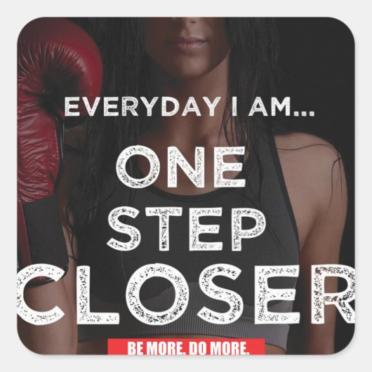 Sticker Carré Fitness Motivationnelle (Devant)